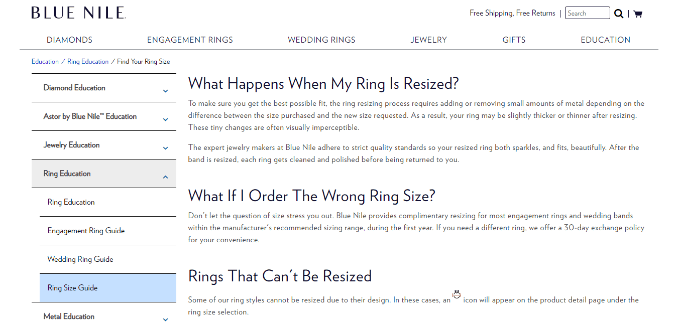 What Is Blue Nile’s Resizing Policy? (Detailed Look)