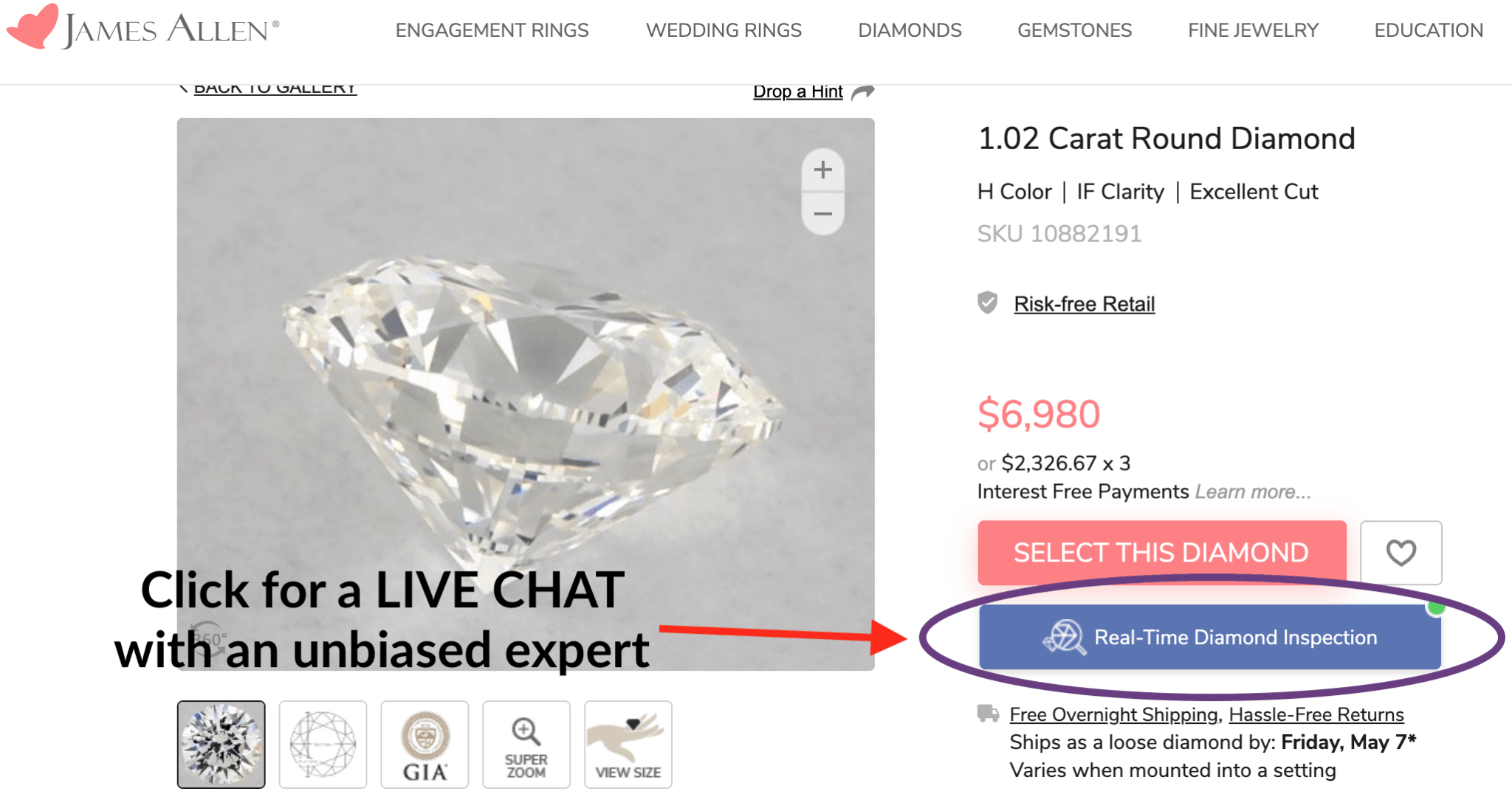 Best Places to Buy IF Clarity Diamonds Online (in 2024