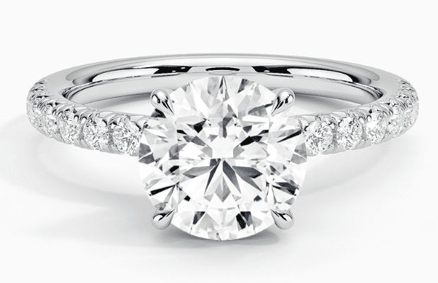 2.5 Round Diamond Pave Engagement Ring