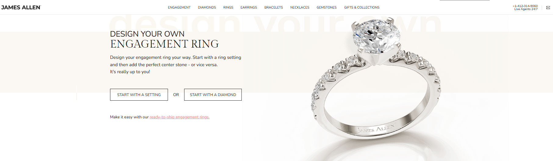 Design your own engagement ring with James Allen — customize your setting and diamond for a unique, high-quality engagement ring from one of the Best Places to Buy Jewelry Online