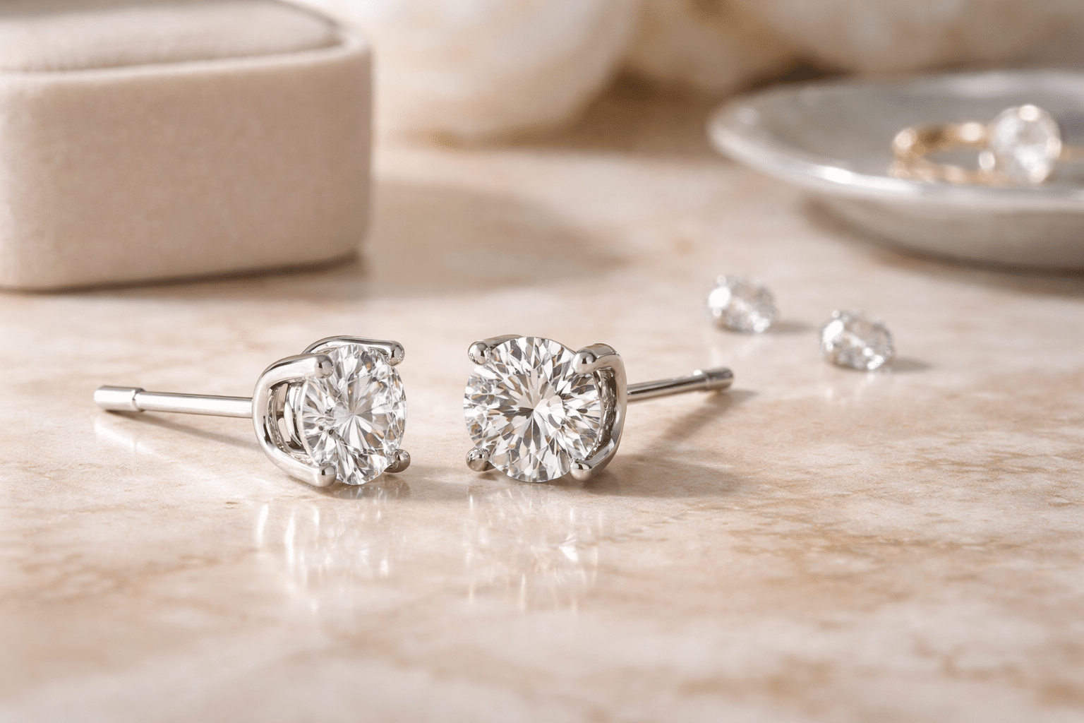 6mm Lab Grown Diamond Stud Earrings Size Guide