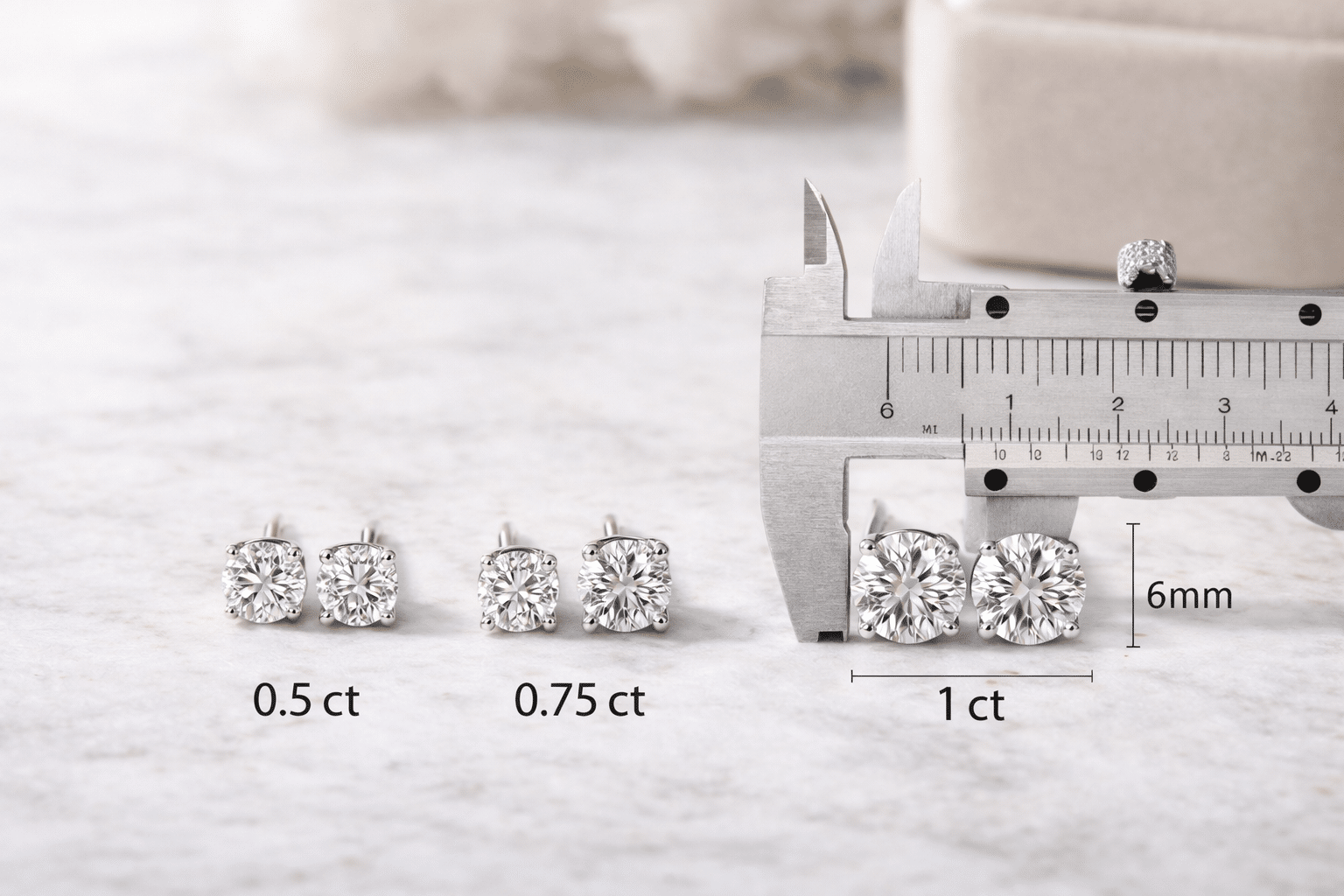 What Carat Weight Equals 6mm Diamond Studs