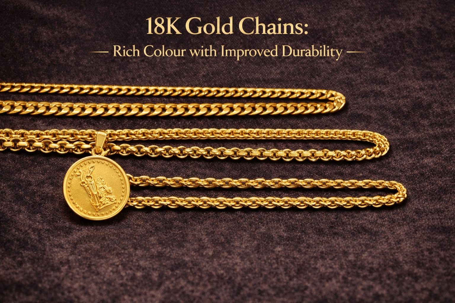 18K Gold Chains Rich colour with Improved Durability