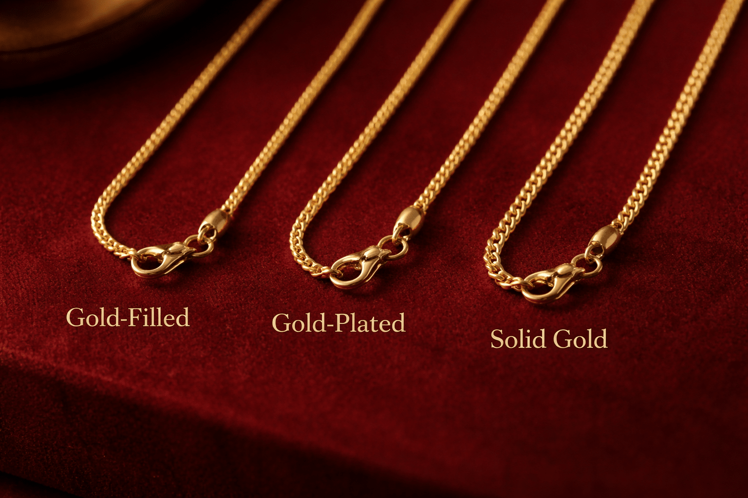 gold-filled vs gold-plated vs solid gold